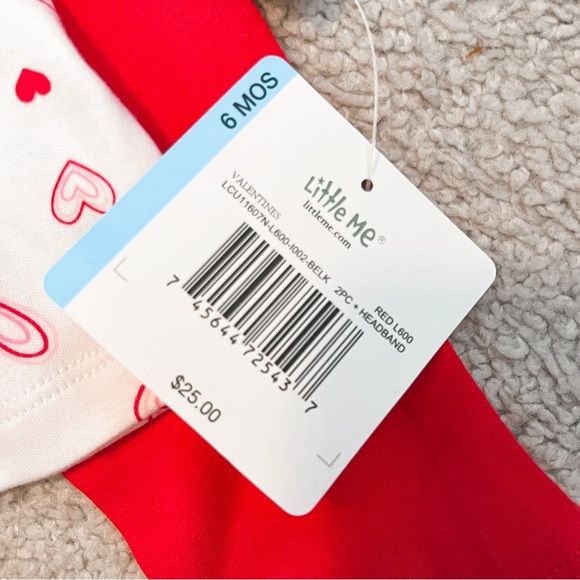 NWT Baby Girl Valentine matching top + leggings + bow outfit 6MO - Picture 2 of 5